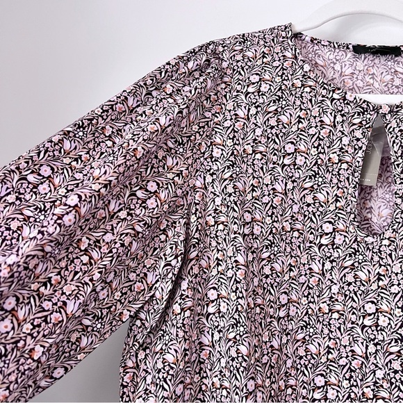 J. Crew Puff-Sleeve Satin Back Crepe Top Floral Flourish Blouse BL008 Fall 22" - Picture 4 of 12